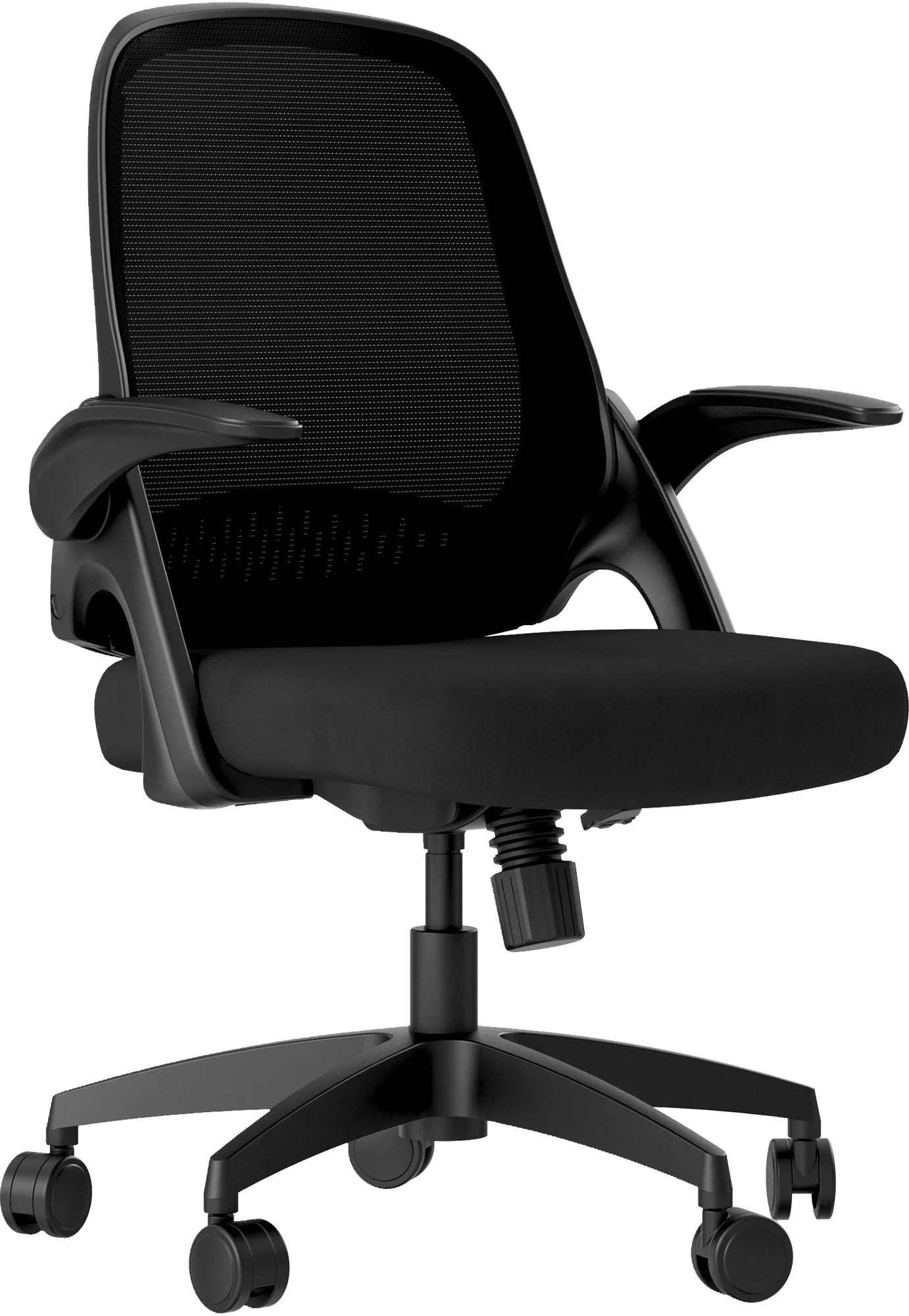 Hbada Office Task Desk Chair with Flip-up Arms and Adjustable Height, Black M65125