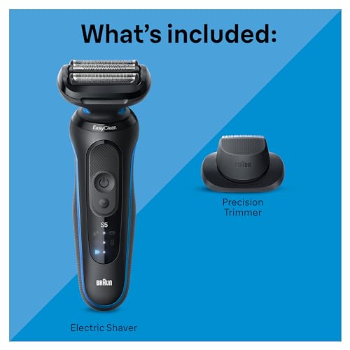 Braun Series 5 5118s Electric Foil Shaver for Men, Wet & Dry, Precision Trimmer, Blue G5086