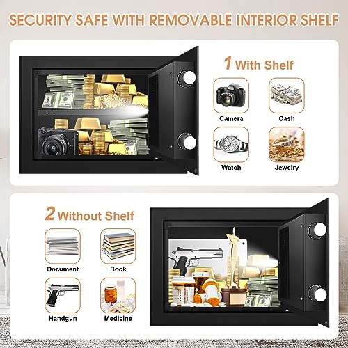 1.0 Cubic Feet Fireproof Waterproof Digital Safe Box with Keypad Lock T905182