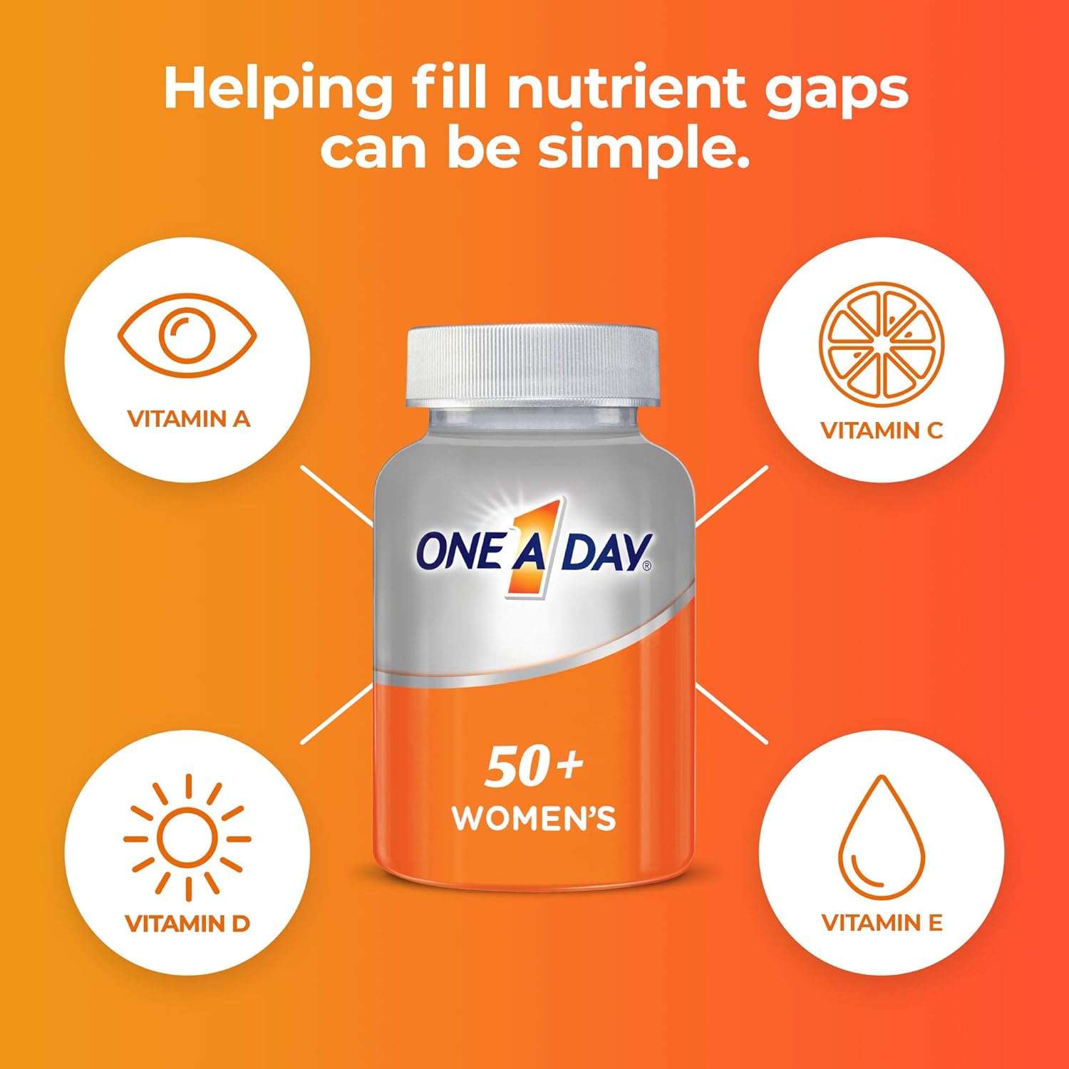 One A Day Women’s 50+ Multivitamin Tablets, 200 Count S182