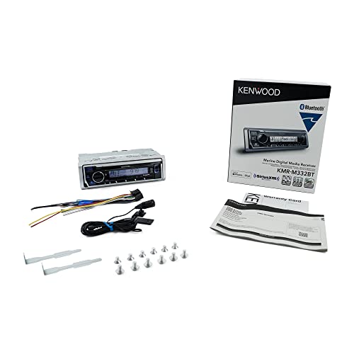 KENWOOD KMR-M332BT Car & Marine Stereo, Single Din, Bluetooth, Weatherproof L12726