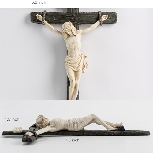 DevotedWalls 14" Hand Painted Catholic Crucifix for Wall V21624