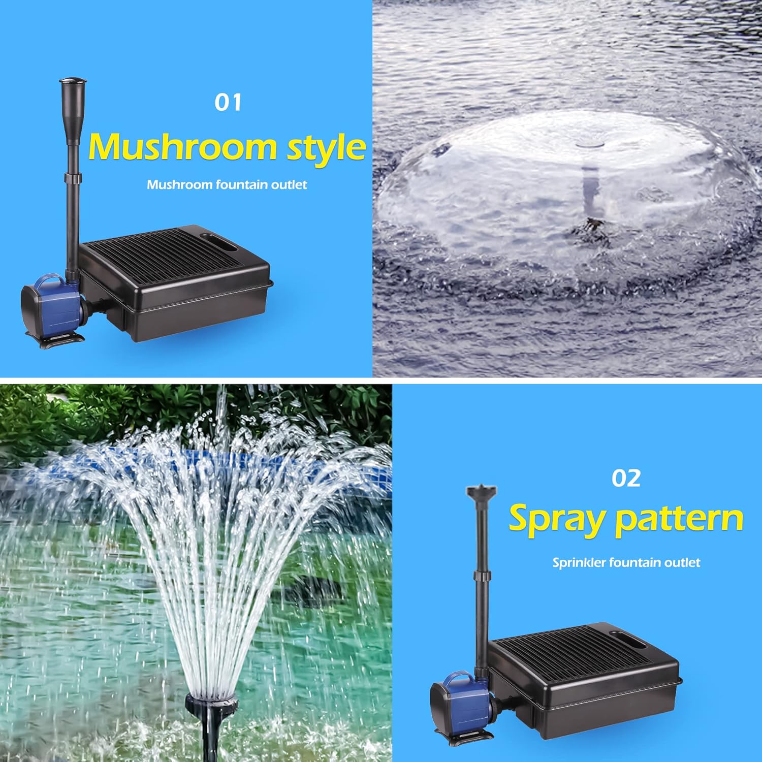 Submersible Pond Filter Pump Fountain Kit 792GPH I508