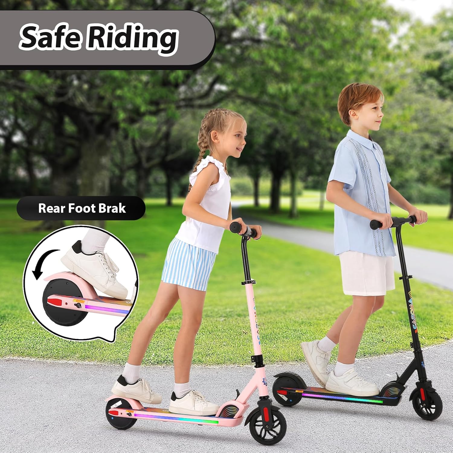 Foldable Electric Scooter for Kids 6-15 with LED Display W437