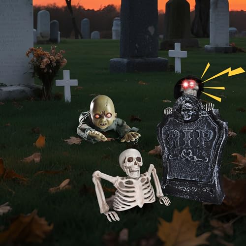 AW Halloween Prop Zombie Groundbreaker with Sound & LED Eyes Z407