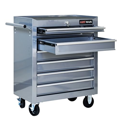 5-Drawer Rolling Tool Cart with Wheels, Black V51953