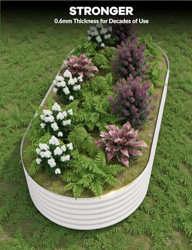 4x2x2Ft Oval Galvanized Steel Raised Garden Bed - Outdoor Metal Planter Box for Vegetables, Flowers, Herbs L43315