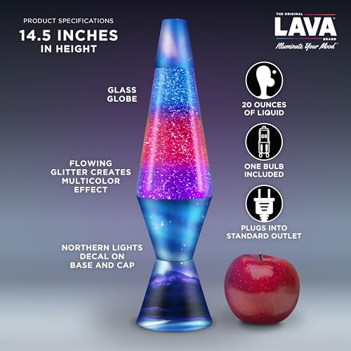 Lava Lamp 14.5 inch Northern Lights, Plastic, Purple/Blue K734