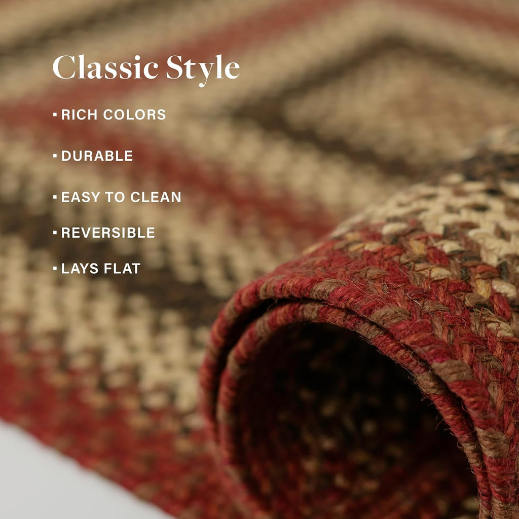 Homespice Chester Red Braided Oval Rug 27x45 H140076