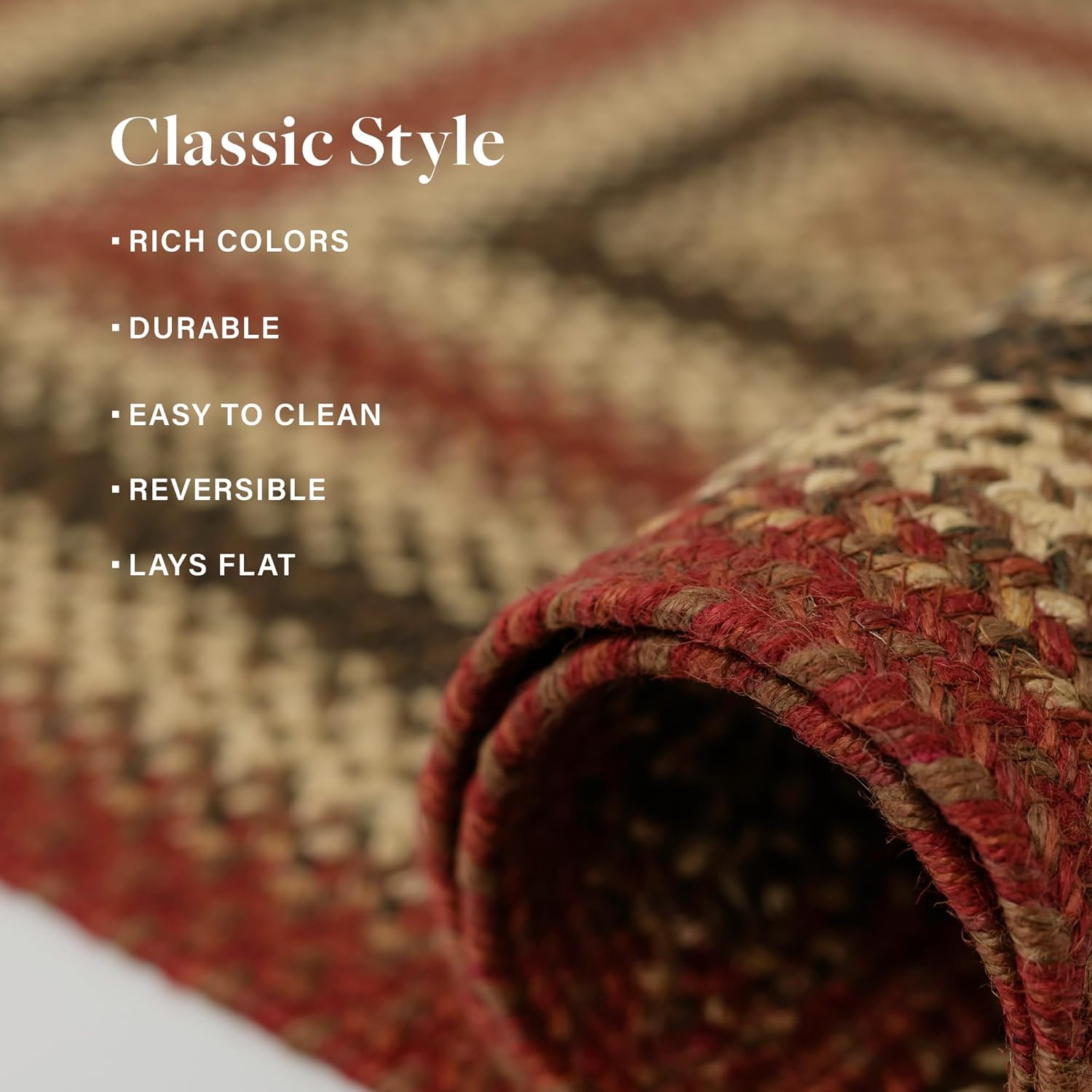 Homespice Chester Red Braided Oval Rug 27x45 H140076