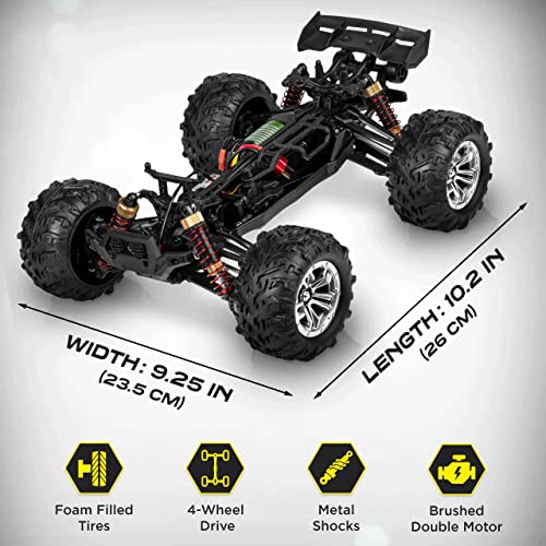 LAEGENDARY Remote Control Car 1:10 Scale 4x4 Off-Road RC Truck with Two Batteries G73027