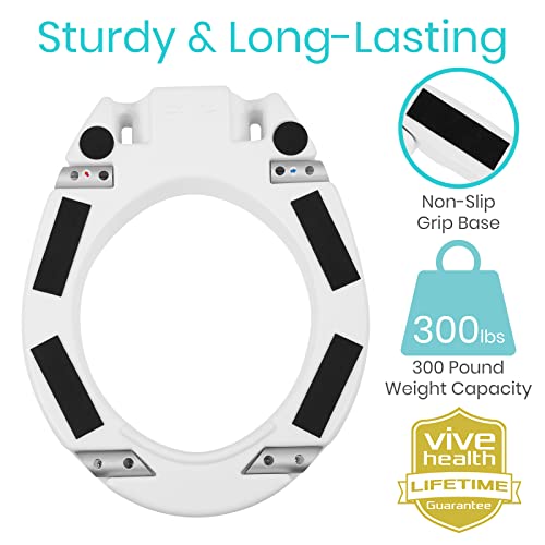 Vive Toilet Seat Risers for Seniors with Handles, White Z937399