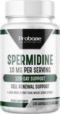 Spermidine (10mg of 99% Spermidine 3HCL - Third Party Tested) 120 Capsules - 100x More Potent Than Wheat Germ Extract, Telomere Health and Aging 120-Day Supply - As efficient as NMN
