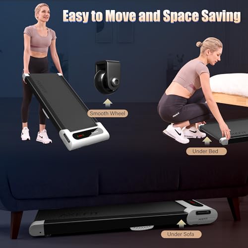 Walking Pad Treadmill 2 in 1 for Home Office, Quiet Portable with Remote Control W700619