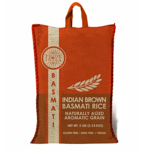 Pride Of India - Extra Long Indian Premium White Basmati Rice, 10 Pound (4.54 Kilo) Reclosable Bag - Naturally Aromatic, Aged, Flavorful, Slender, Non Sticky Grains - Great Value for Money