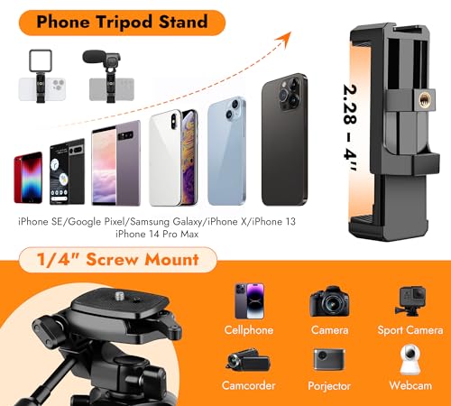 JOILCAN Phone Tripod, 67" Aluminum Camera Tripod Stand with Wireless Remote and Carry Bag A208130