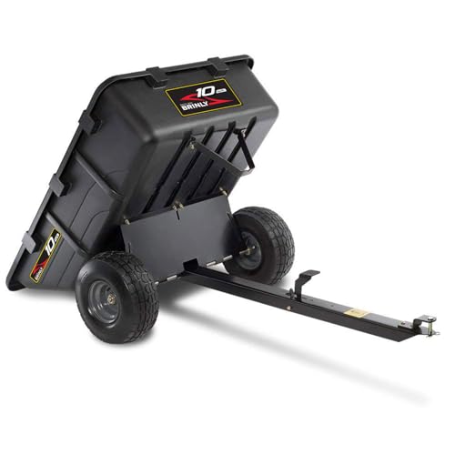 Brinly 10 cu.ft. 650lb Tow-Behind Poly Utility Cart & Dump Trailer D37417