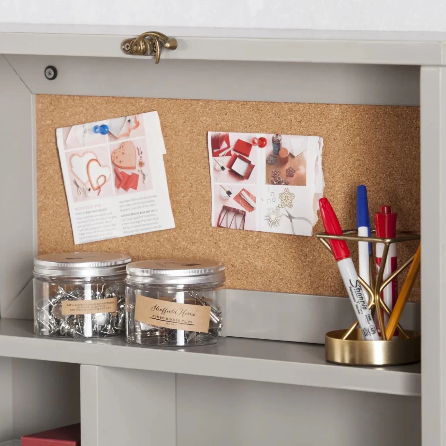 HomeRoots Gray Fold Out Wall Mount Desk B563