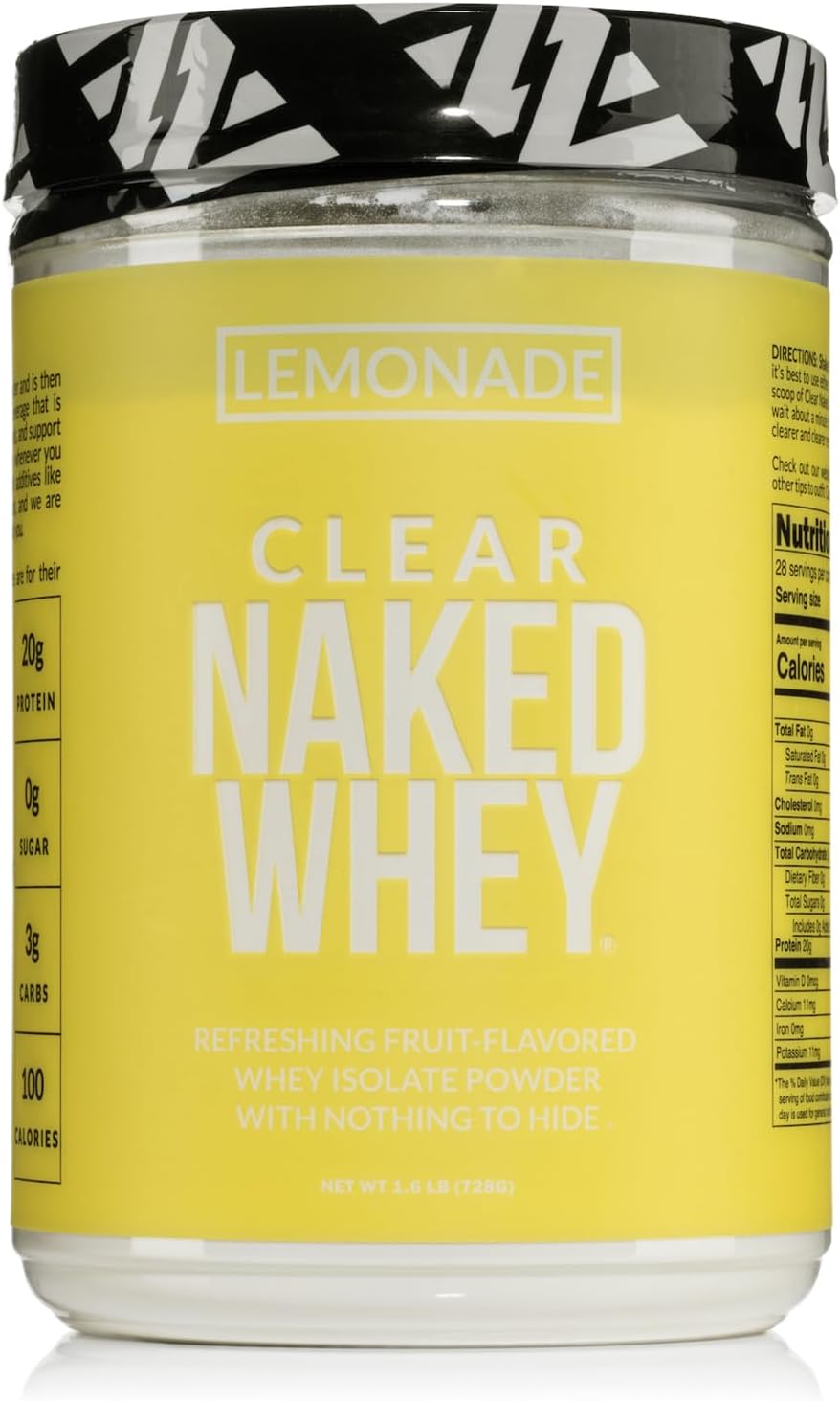 NAKED Clear Whey Protein Isolate, Lemonade Protein Powder Isolate, No Gmos Or Artificial Sweeteners, Gluten-Free, Soy-Free - 28 Servings