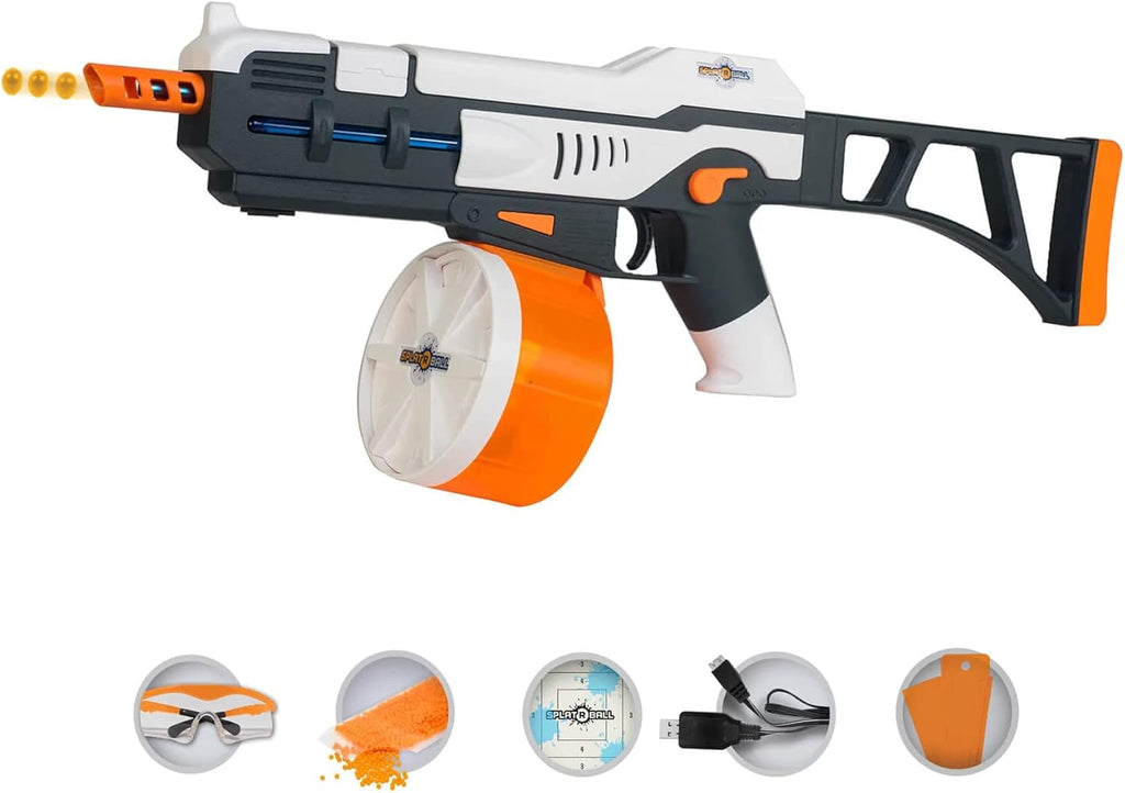 SplatRball SRB1200 Full Auto Rechargeable Battery Powered Water Bead Gel Ball Blaster Kit. Splatter Ball Gun.Electric Water Blaster able to Shoot 11 Rounds per Second!