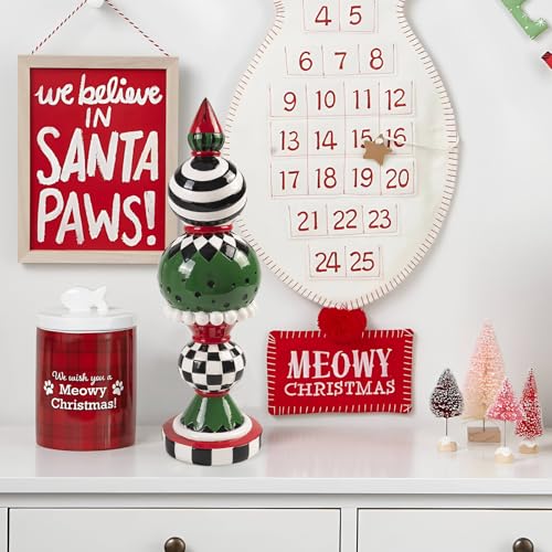 Black and White Checkered Snowman Christmas Decorations Indoor W584