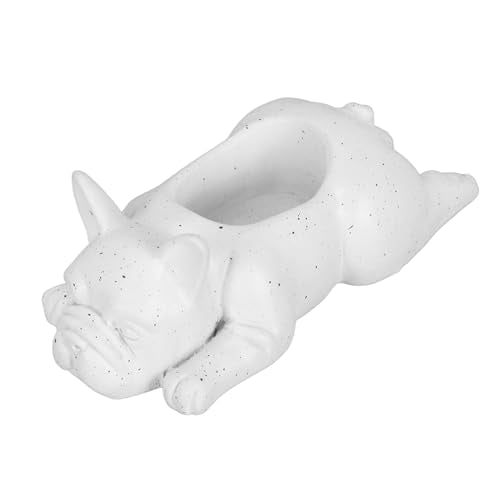 Resin Dog Succulent Planter, Cute French Bulldog Garden Pots for Home Garden Balcony Office Desktop Decor(L)