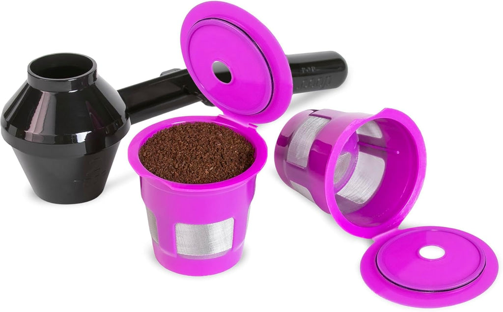Cafe Fill Value Pack by Perfect Pod - Reusable K Cup Coffee Pod Filters & Scoop, Compatible with Keurig K-Duo, K-Mini, 1.0, 2.0, K-Series and Select Single Cup Coffee Makers