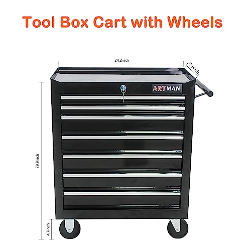 5-Drawer Rolling Tool Cart with Wheels, Black V51953