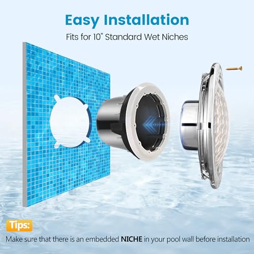 SURAIELEC LED Pool Light for Inground Pool, 12V AC 10 inch Underwater Replacement, 30W 6500K, 100FT Cord P348928