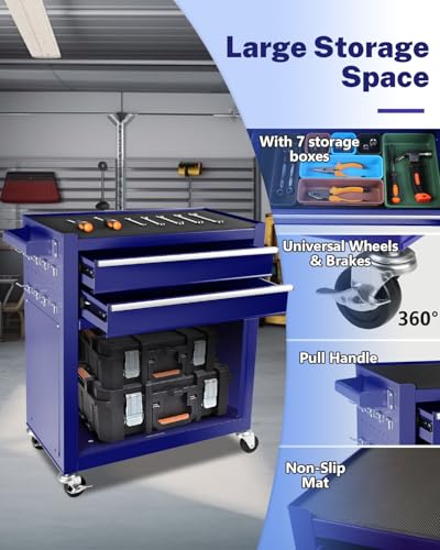 5-Drawer Rolling Tool Chest with Brake Casters, Black E95317