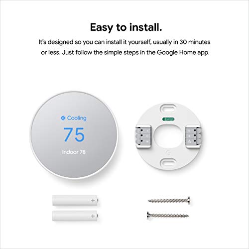 Google Nest Smart Programmable WiFi Thermostat Snow (Renewed) H964