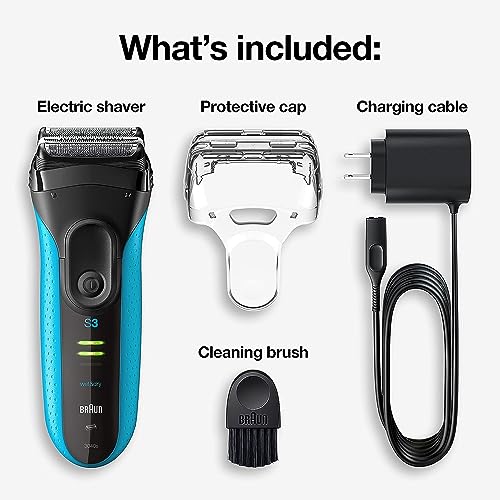 Braun Electric Series 3 Razor with Precision Trimmer, Wet & Dry, Blue/Black V4715