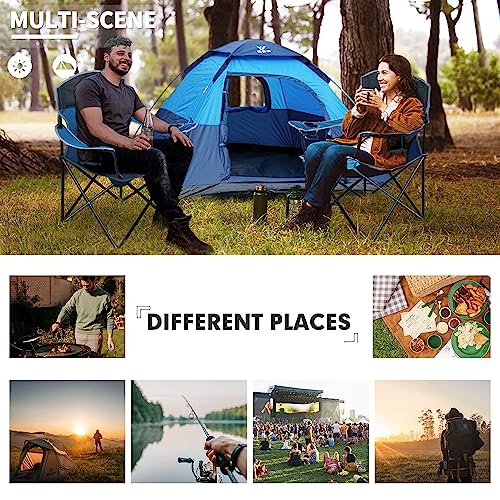 Portable Folding Camping Chair for Adults with Cup Holders, Heavy Duty 400LBS V971