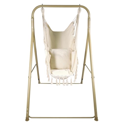 RedSwing Hammock Chair Stand with Hanging Swing Chair Included,Portable Heavy Duty Sturdy Steel Hammock Stand for Indoor Outdoor Patio Backyard, Max Load 330 Lbs