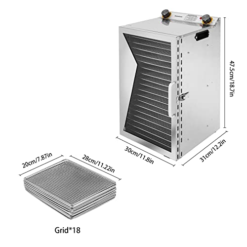 Food Dehydrator 18-Tray Commercial Dryer for Jerky, Meat, Fruit & Vegetables Q579203
