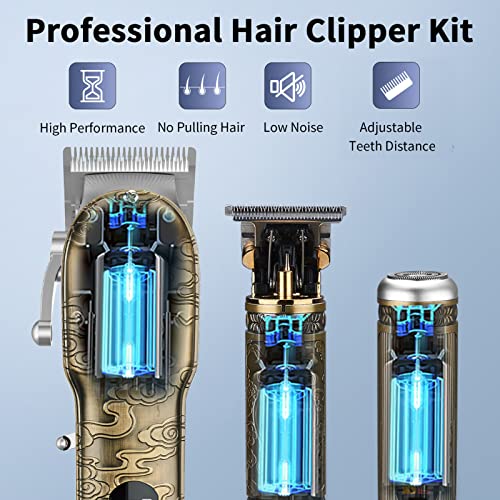 Professional Hair Clippers for Men, 4 in 1 Cordless Grooming Kit with Trimmer (Gray) J50694