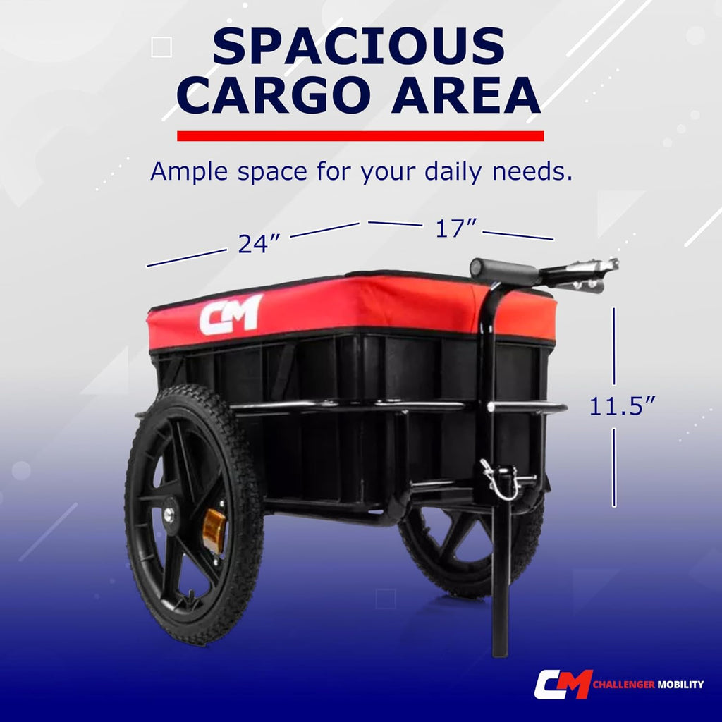 Challenger Scooter Trailer for Pride Mobility Scooters, Heavy Duty, Large Tires N2473