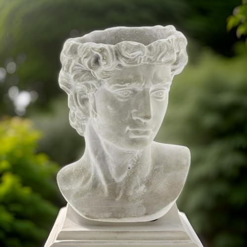 Greek Statue Head Cement Planter Indoor Outdoor Plant Pot X505