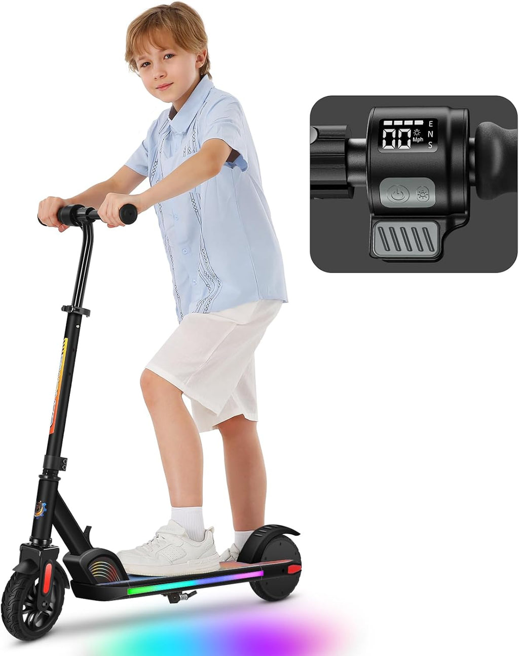 Electric Scooter, Electric Scooters, Electric Scooter for Kids 6-15 Years Old, LED Display, Electric Scooter with Adjustable Speed and Height, Foldable Kids Electric Scooter