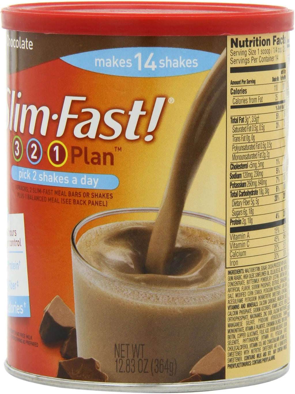 Slimfast Powder, Milk Chocolate, 12.83 oz R23406