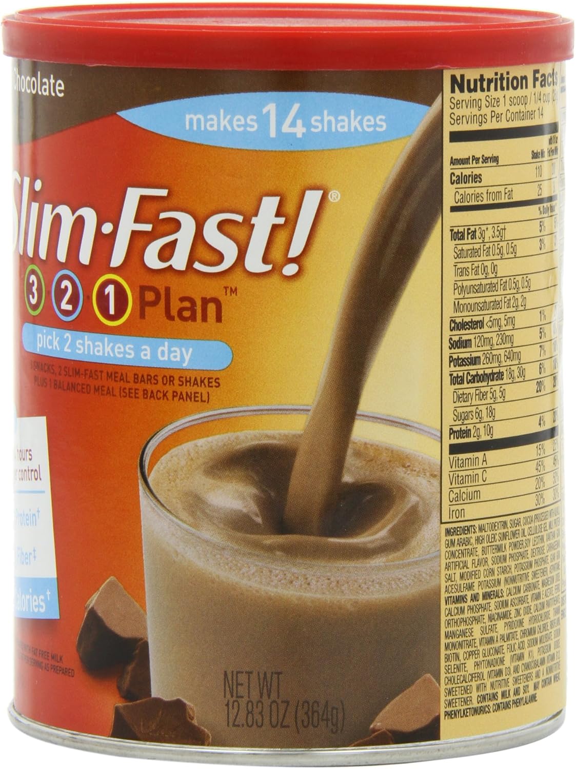 Slimfast Powder, Milk Chocolate, 12.83 oz R23406