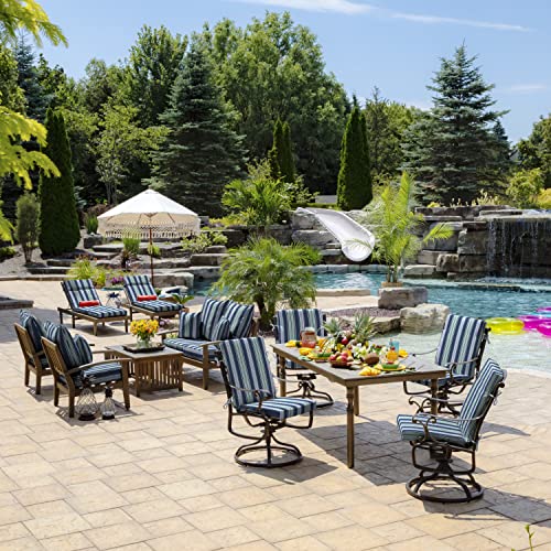 ARDEN Outdoor Dining Chair Cushion 20 x 20 in Weather-Proof Fade Resistant Sapphire Blue J523