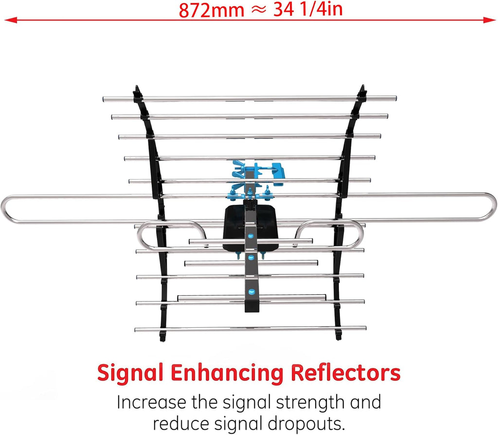 CeKay Outdoor HDTV Antenna for Smart TV and All Older TVs, 8K 4K 1080P, Weather Resistant C231174