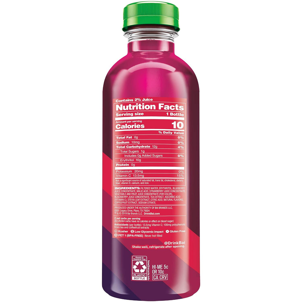 Bai Boost Buka Black Raspberry Antioxidant Beverage, 18 fl oz, 6-Pack M1941