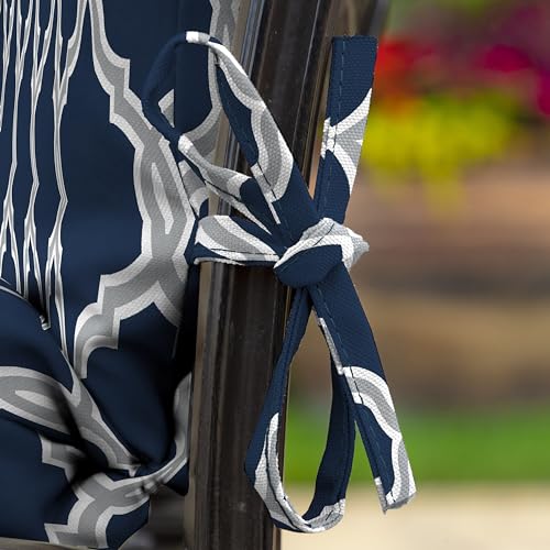 ARDEN Outdoor Dining Chair Cushion 20 x 20 in Weather-Proof Fade Resistant Sapphire Blue J523