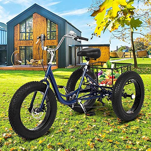 Adult Tricycle 7 Speed 20 Inch 3 Wheel Bike with Shopping Basket Q9086