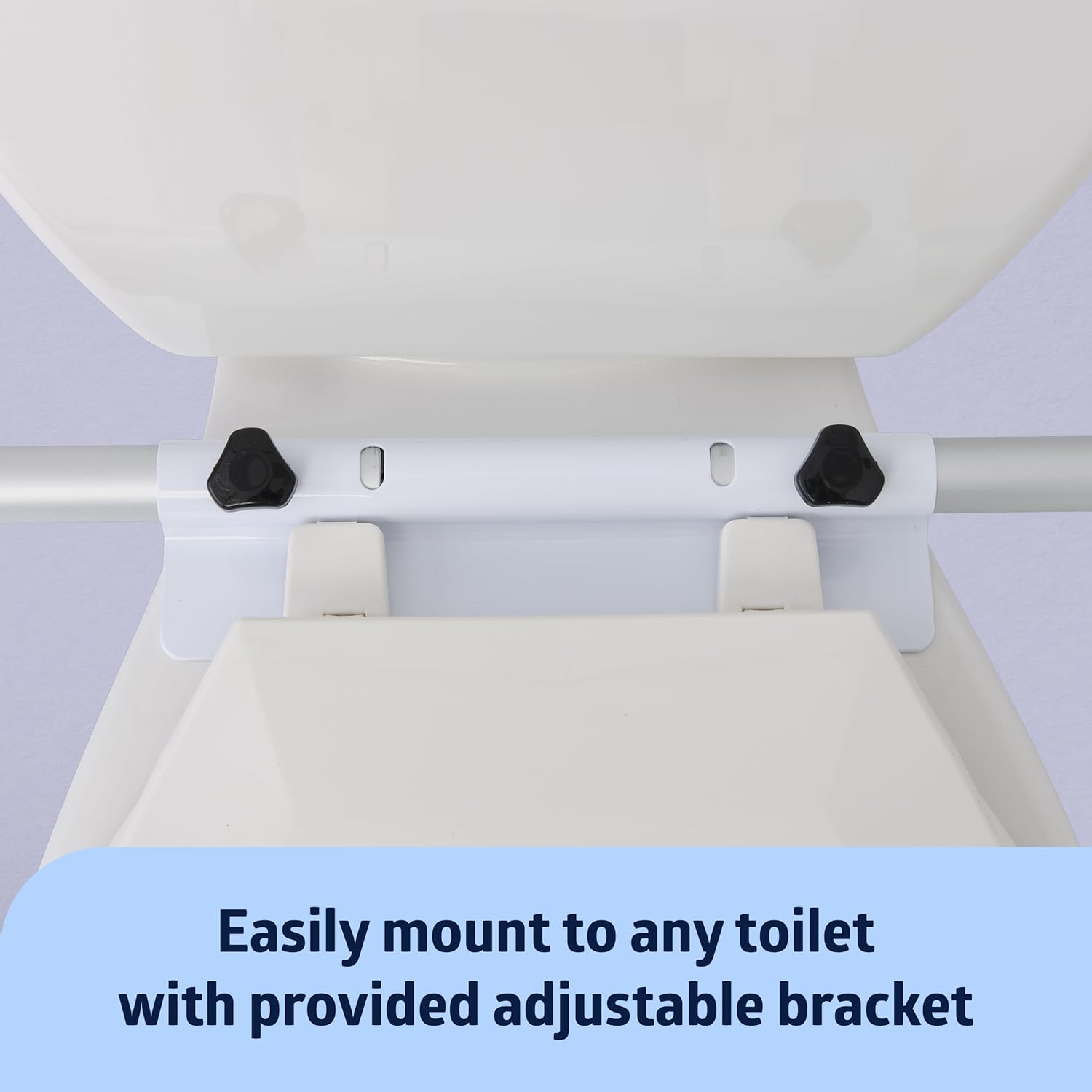 Medline Toilet Safety Rail for Seniors, Height Adjustable Bathroom Assist Frame with Armrests P937