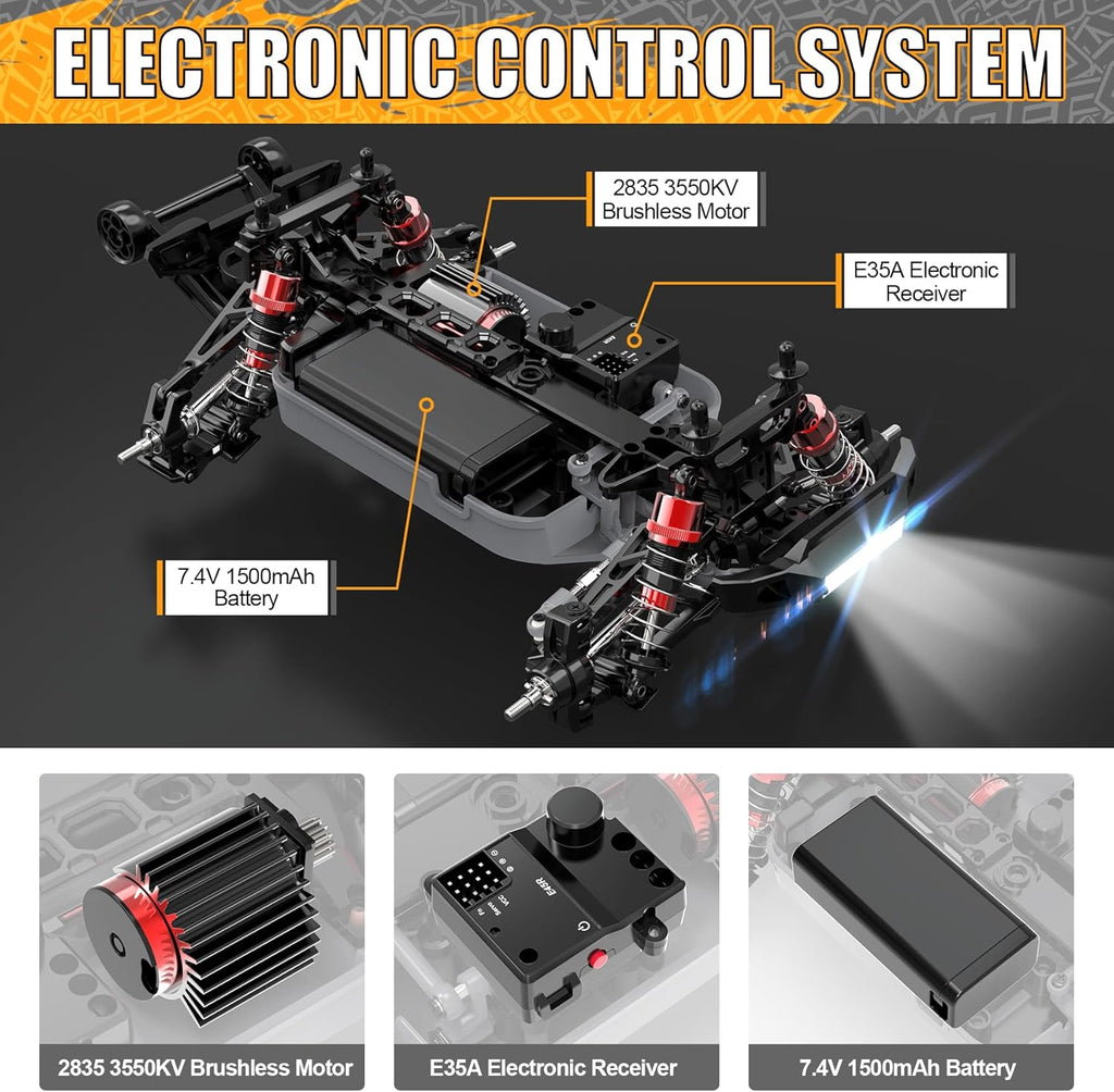 Hosim 1:16 Brushless RC Car 52+KMH 4WD Off Road Buggy O128542