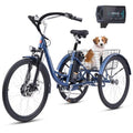 Viribus Electric Trike for Adults, 7 Speed Electric Tricycle for Adults with 48V 13Ah Battery, Front Suspension, 350W Motor, 3 Wheel Electric Bikes for Adults 24 26 inch Dual Chain, E Trike, Etrike