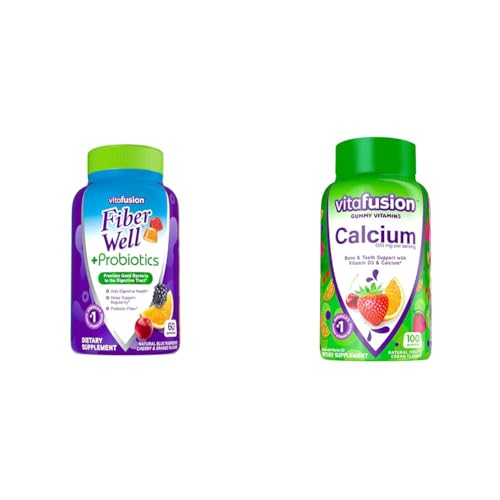 Vitafusion Fiber Well + Probiotics Gummies for Adults, 60 Count